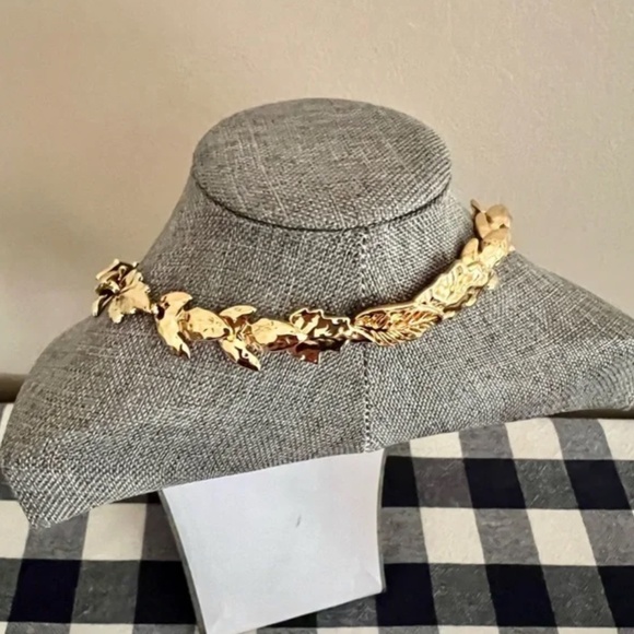 NWT Vintage Nolan Miller Leaf Foliage Collar Necklace - Picture 5 of 10